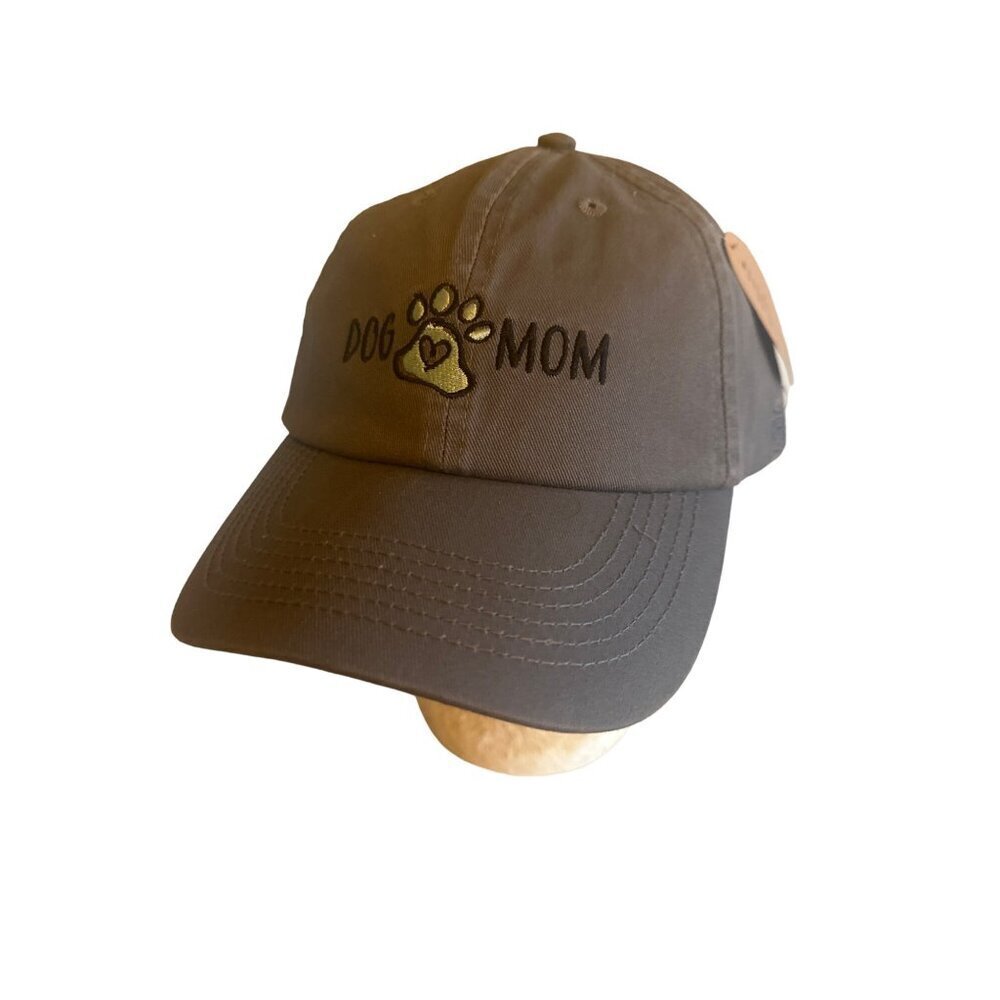 Open Road Brands Baseball Cap Gray Dog Mom Dad Hat Adjustable Cotton Embroidered